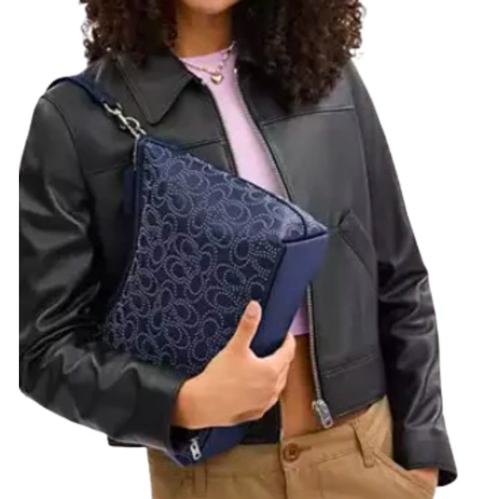 $550 COACH LAUREL SHOULDER BAG WITH SIGNATURE RIVETS PURSE NWT - Picture 4 of 9